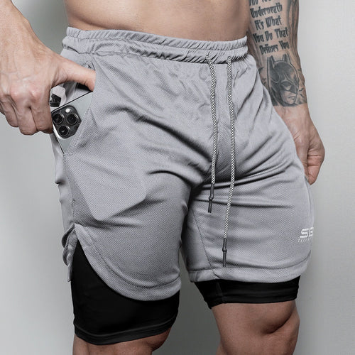 Performance Shorts - Light Gray/Black Liner - selfbuiltapparel.co